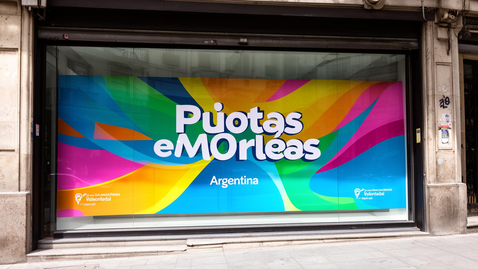 Vidriera decorada con vinilos en local comercial de Capital Federal